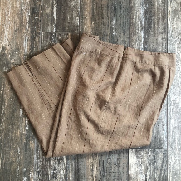 VINTAGE Norton Studio linen blend cropped capri pants plus size 16 - Picture 3 of 9